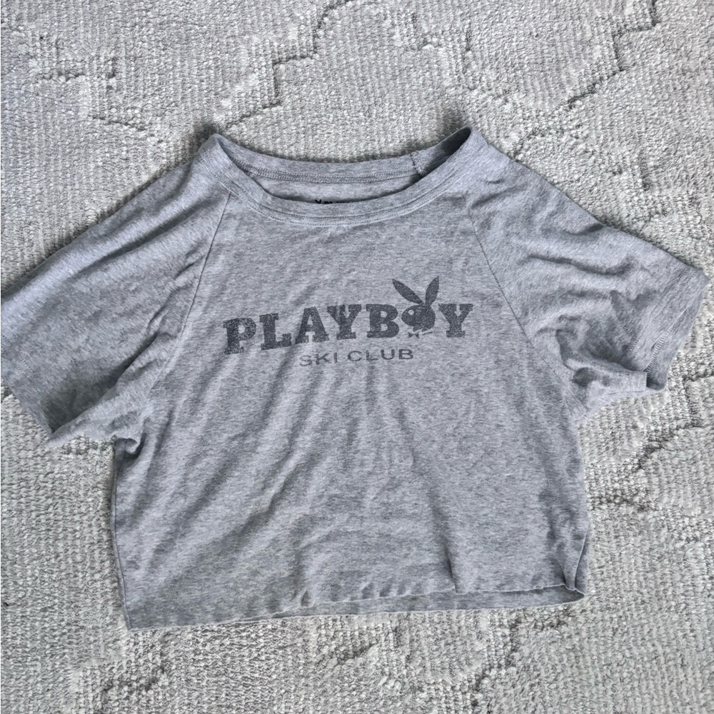 Packing Grey Playboy Crop Top
